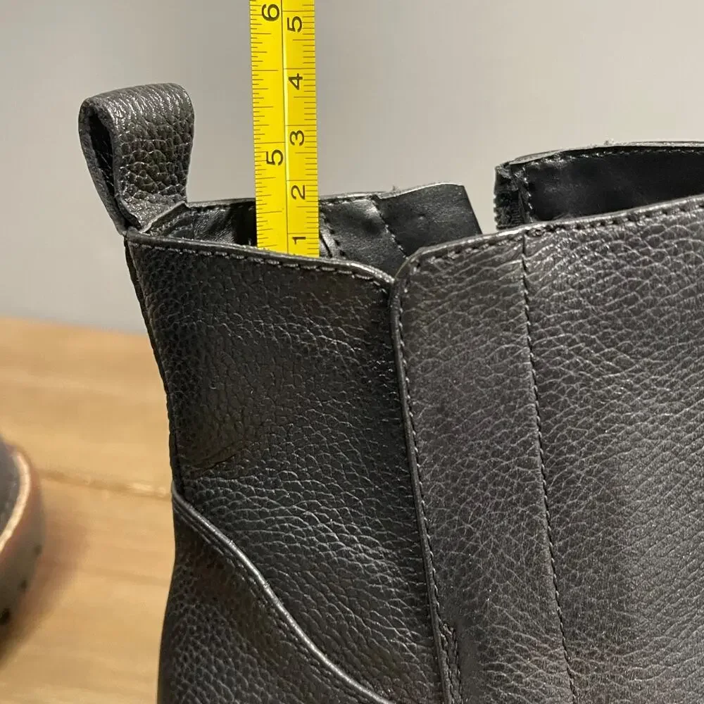 Nordstrom Women's Miller 2 Water Resistant Boots Size 7.5 Black Leather Lug Sole - Picture 14 of 16